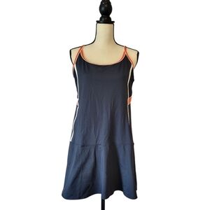 Tail Tech womens blue orange tennis sleeveless shelf bra short dress size L NWT